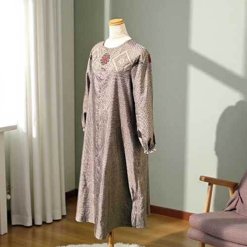 初売りセール龍郷柄×男物大島紬リメイク 軽やかで上品な大人可愛い