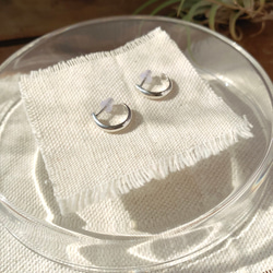 小さなフープピアス【Wa】| Basic | シルバーピアス |Silver950 |両耳用 4枚目の画像
