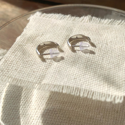 小さなフープピアス【Wa】| Basic | シルバーピアス |Silver950 |両耳用 6枚目の画像