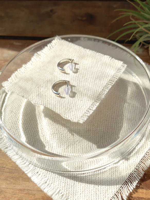 小さなフープピアス【Wa】| Basic | シルバーピアス |Silver950 |両耳用 5枚目の画像