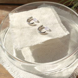 小さなフープピアス【Wa】| Basic | シルバーピアス |Silver950 |両耳用 3枚目の画像