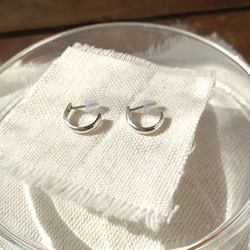 小さなフープピアス【Wa】| Basic | シルバーピアス |Silver950 |両耳用 2枚目の画像