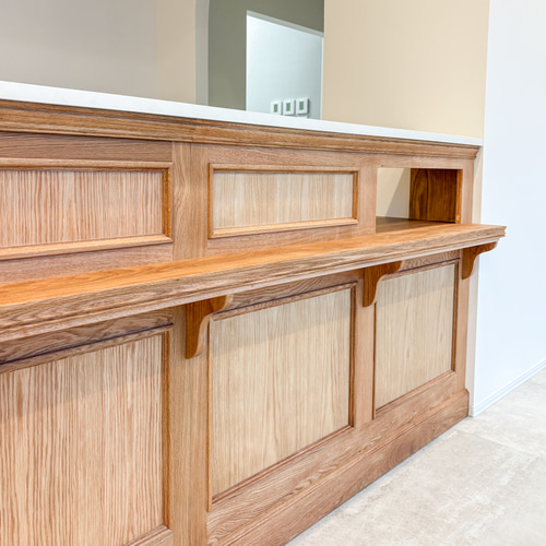 クリニック医院向け受付カウンター 自動釣銭機据え置き オーダーメイド