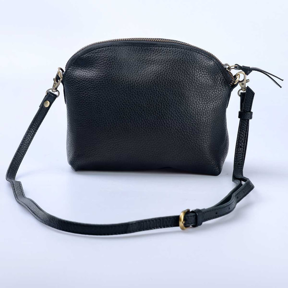 ショルダーバッグ 本革 エンボスレザー 収納 ポーチ 斜めがけ バッグ ブラック HAB038-EM 19枚目の画像