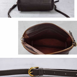 ショルダーバッグ 本革 エンボスレザー 収納 ポーチ 斜めがけ バッグ ブラック HAB038-EM 14枚目の画像