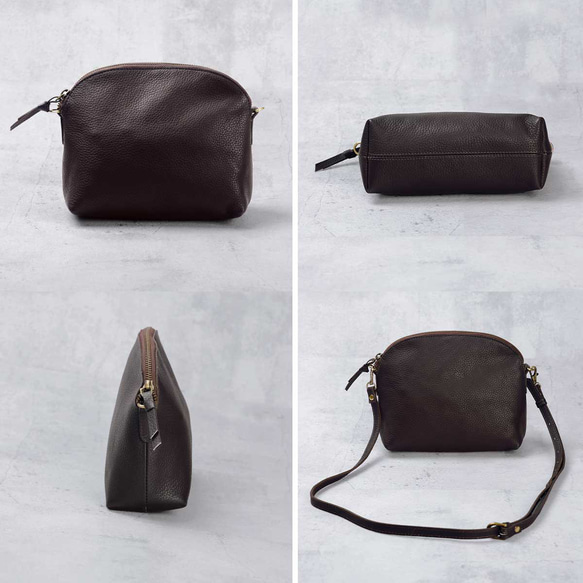 ショルダーバッグ 本革 エンボスレザー 収納 ポーチ 斜めがけ バッグ ブラック HAB038-EM 16枚目の画像