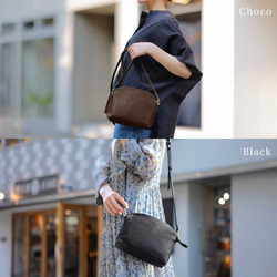 ショルダーバッグ 本革 エンボスレザー 収納 ポーチ 斜めがけ バッグ ブラック HAB038-EM 11枚目の画像