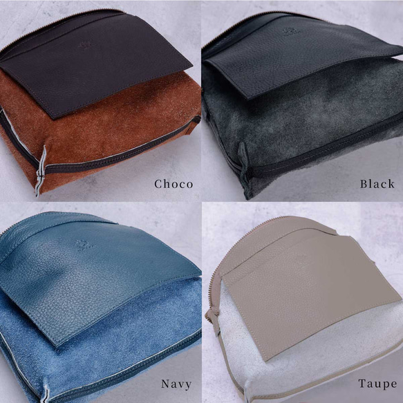 ショルダーバッグ 本革 エンボスレザー 収納 ポーチ 斜めがけ バッグ ブラック HAB038-EM 18枚目の画像