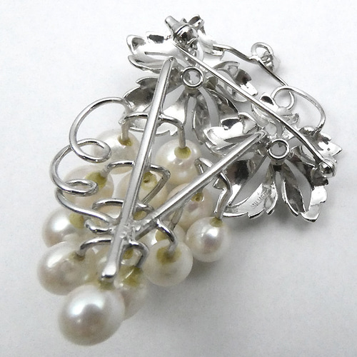 アコヤ 本真珠ブローチ ぶどうの房型大振りペンダント兼用ブローチ