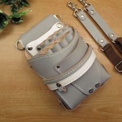 トリマー向き】 本革 7丁差し シザーケース (ヌメ革ナチュラル) TSC