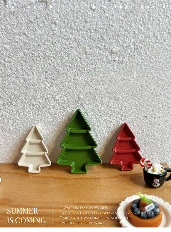 ミニチュア クリスマスツリー型プレート 1点 Lサイズ 全3色