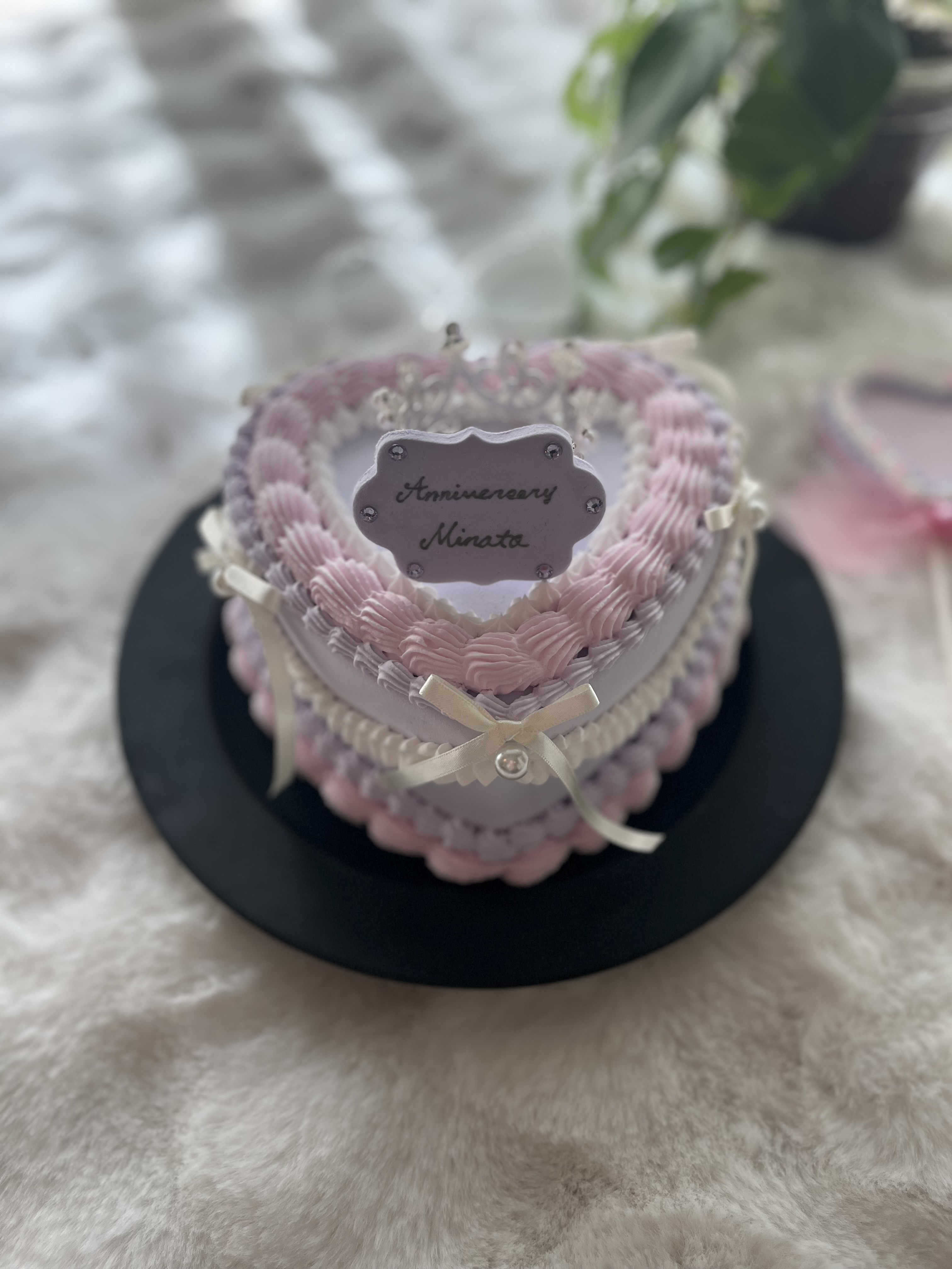 クリームハートケーキ