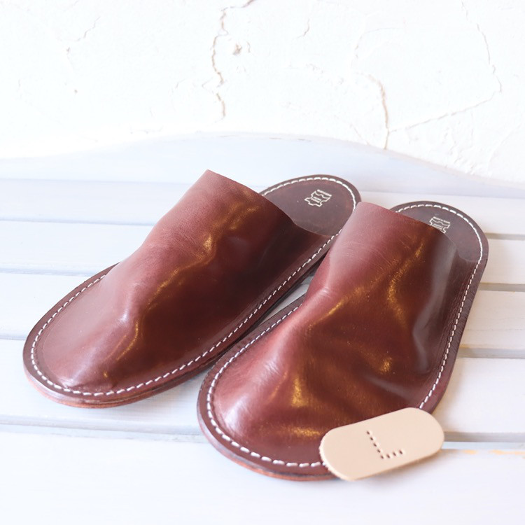レザースリッパ Lサイズ イタリアンオイルレザー ハンドメイド 10275