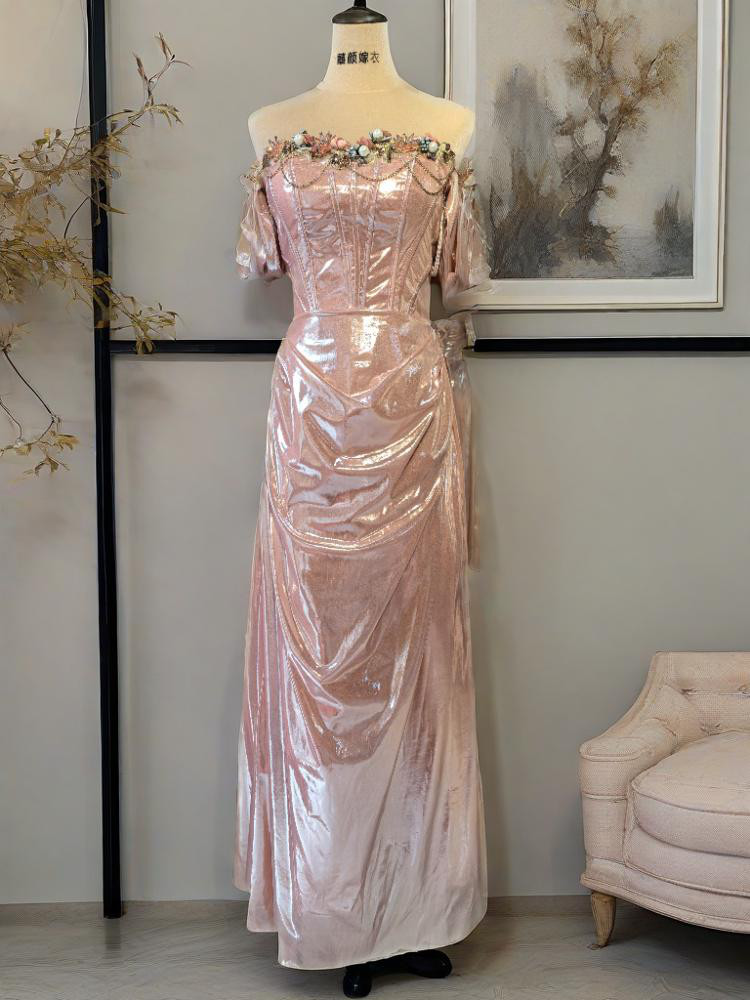 憧れのドレス  ボードレードレス  立体 バラ  カラードレス   花嫁  婚約式 パーティデート パーテ成人式D003