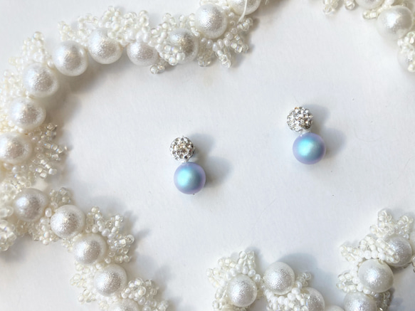 Ice blue snow man【パール/パヴェボール/ストーン/ブルー/春/冬/青/プレゼント/プチギフト】 4枚目の画像