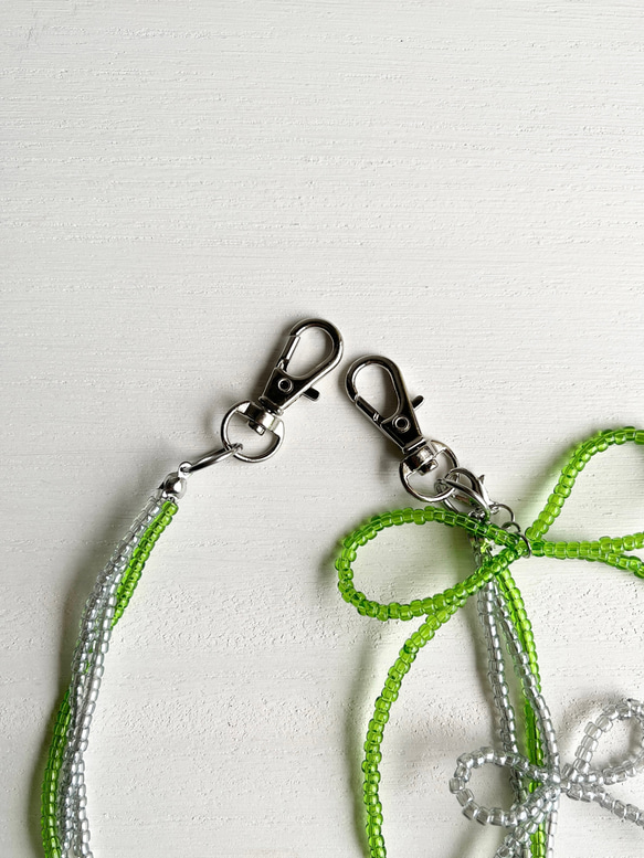 〔 NEW 〕 Phone Strap（（ ribbon ⌇ハンドストラップ スマホストラップ りぼん クリア カラフル 7枚目の画像