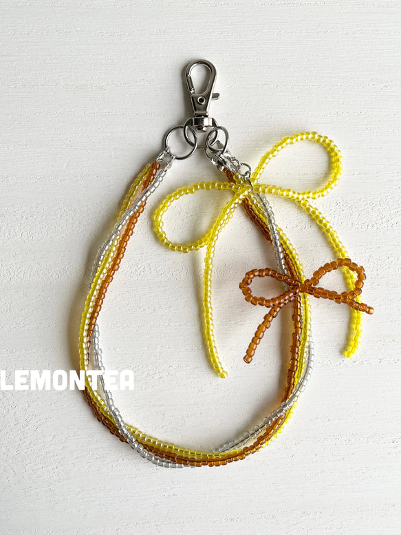 〔 NEW 〕 Phone Strap（（ ribbon ⌇ハンドストラップ スマホストラップ りぼん クリア カラフル 3枚目の画像