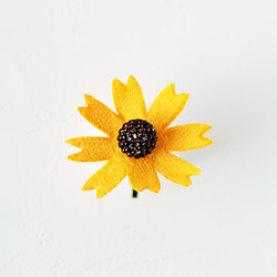 秋色きらめく立体刺繍ルドベキアのポニーフック 2枚目の画像