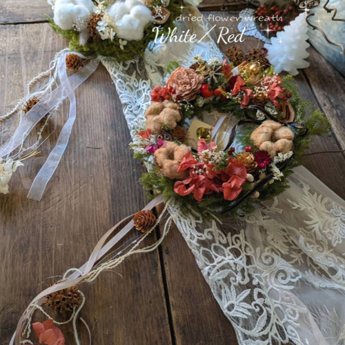 野バラの実や針葉樹を丁寧に紡いだ可愛いらしい クリスマス リース ドライフラワー 野バラの実や針葉樹を丁寧に紡いだ可愛いらしい クリスマス リース