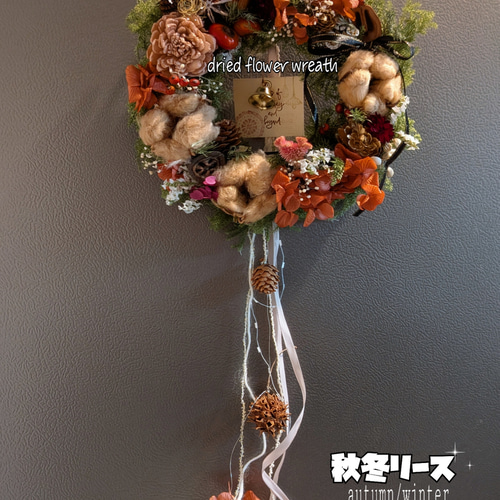 針葉樹香る*↟⍋*↟ 彩り森のリース 2025クリスマスリース ドライ