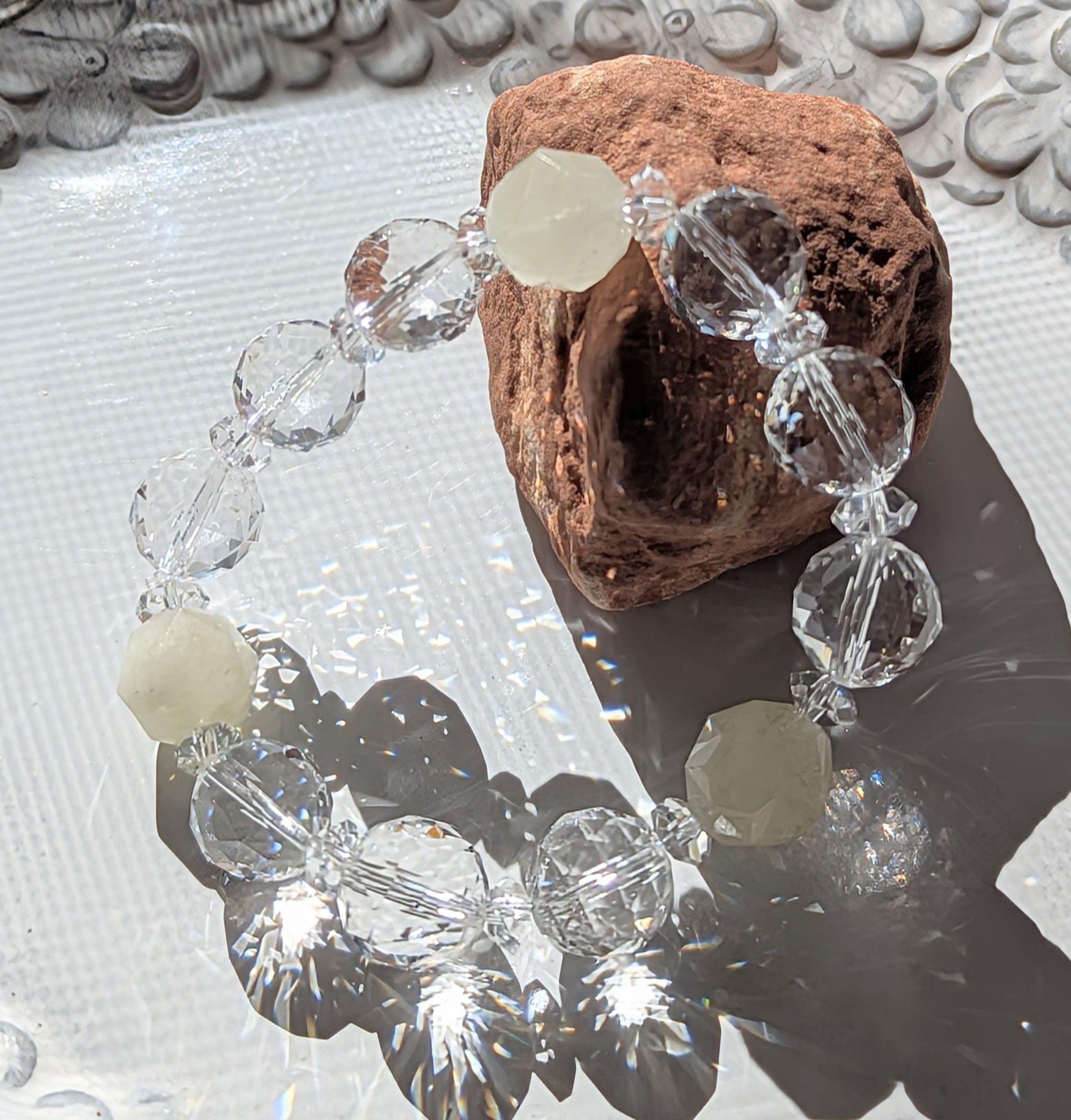 ✨リビアングラス&クリアクォーツのブレスレット✨才能を現実に活かす為のクリスタル✨