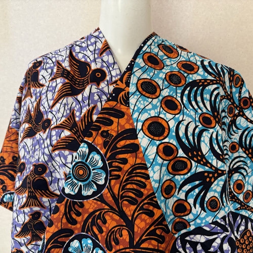 アフリカ布 浴衣 着物 お仕立て 鳥柄 浴衣 amy 通販 20006820｜Creema