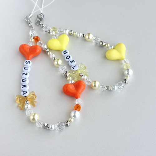 文字変更OK｜名前入りビーズストラップ／推し活ネームキーホルダー