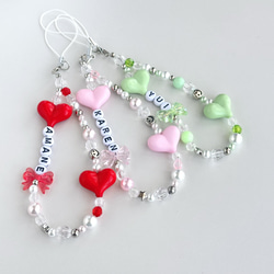 文字変更OK｜名前入りビーズストラップ／推し活ネームキーホルダー