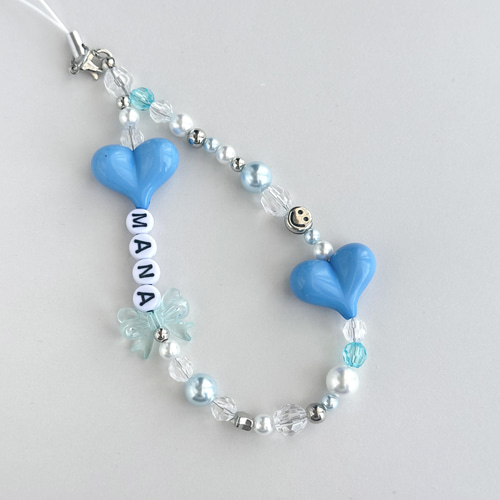 文字変更OK｜名前入りビーズストラップ／推し活ネームキーホルダー