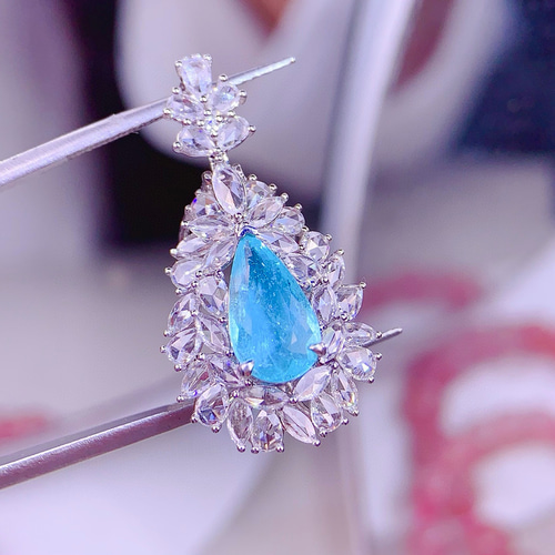 華奢」1.21ct天然パライバトルマリンリング 天然ダイヤモンド K18