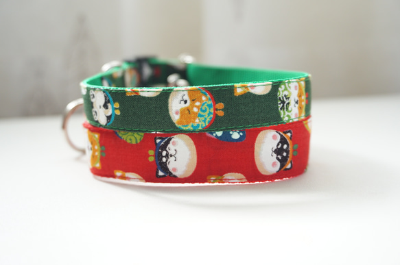 柴犬のがま口（全２色）＊犬用首輪（１５／２０ｍｍ幅）　オーダーメイド　子犬　小型犬　中型犬　しばいぬ　和柄　和風 4枚目の画像