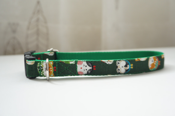 柴犬のがま口（全２色）＊犬用首輪（１５／２０ｍｍ幅）　オーダーメイド　子犬　小型犬　中型犬　しばいぬ　和柄　和風 6枚目の画像