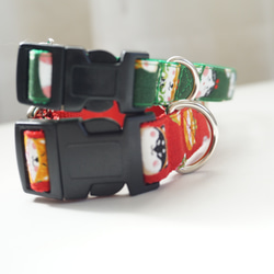 柴犬のがま口（全２色）＊犬用首輪（１５／２０ｍｍ幅）　オーダーメイド　子犬　小型犬　中型犬　しばいぬ　和柄　和風 2枚目の画像