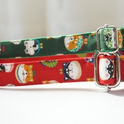 柴犬のがま口（全２色）＊犬用首輪（１５／２０ｍｍ幅）　オーダーメイド　子犬　小型犬　中型犬　しばいぬ　和柄　和風 3枚目の画像
