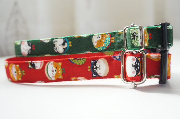 柴犬のがま口（全２色）＊犬用首輪（１５／２０ｍｍ幅）　オーダーメイド　子犬　小型犬　中型犬　しばいぬ　和柄　和風 3枚目の画像