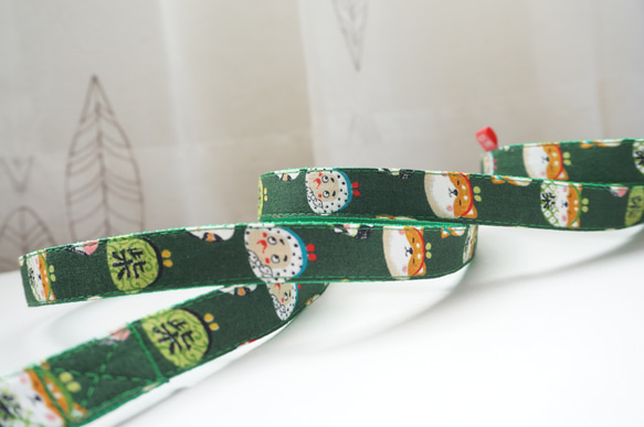 柴犬のがま口（全２色）＊犬用リード（１５／２０ｍｍ幅）　オーダーメイド　子犬　小型犬　中型犬　しばいぬ　和風　和柄 8枚目の画像