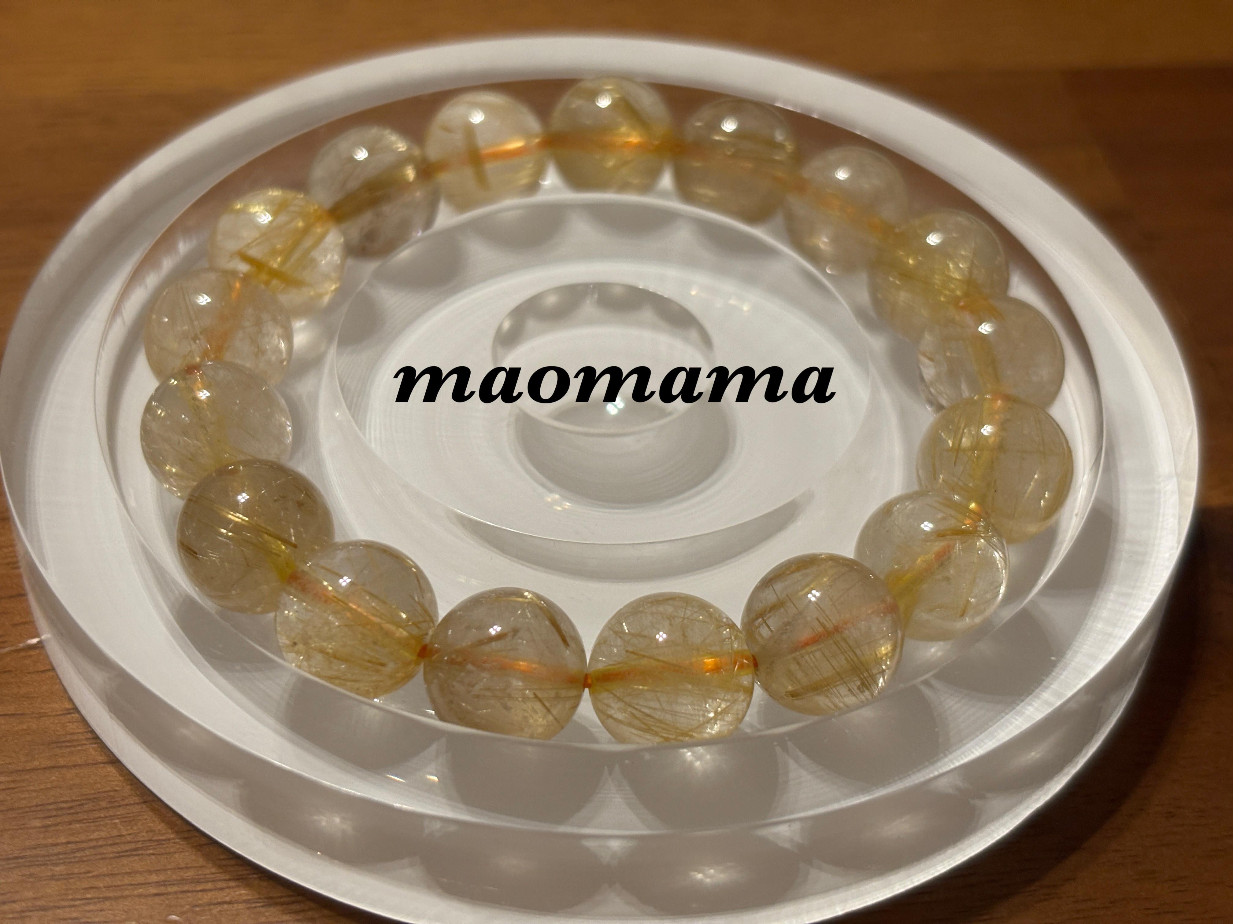 高品質！透明感抜群！高品質タイチンルチル入り，ビーナスルチル！とてもキレイな高品質ルチルクォーツ☆内径18㎝【送料無料】