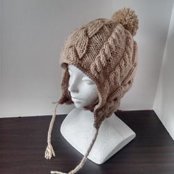 22大人のボンネット ニット帽 ピンク系ミックス ニット帽・ビーニー