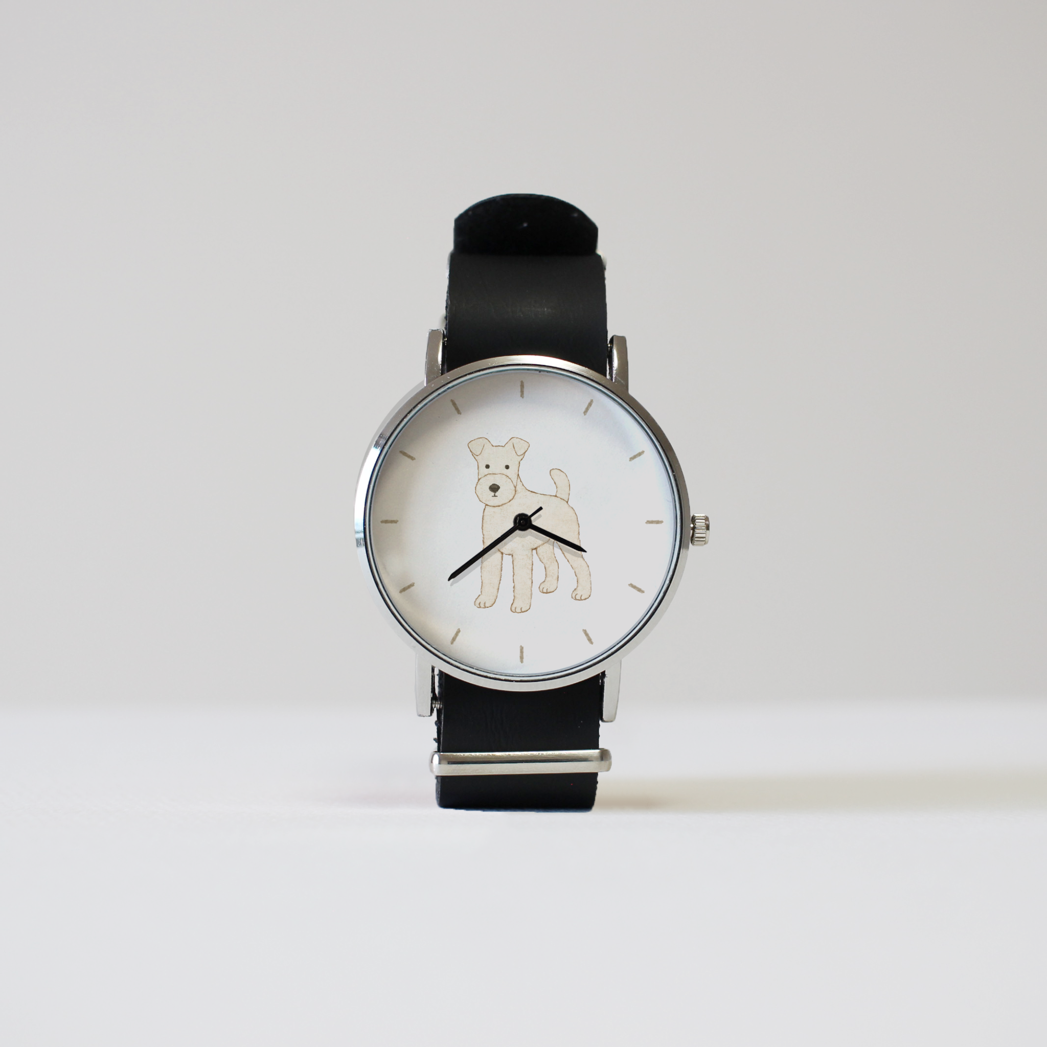 ワイヤーフォックステリア（ホワイト）の腕時計