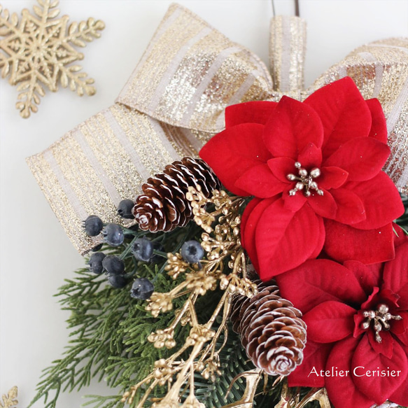 ・☆【クリスマス】ノエル・ルミエール スワッグ＜アーティフィシャルフラワー＞ 4枚目の画像