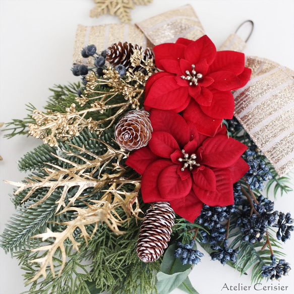 ・☆【クリスマス】ノエル・ルミエール スワッグ＜アーティフィシャルフラワー＞ 3枚目の画像