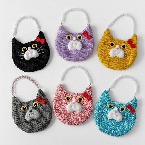 手作り 毛糸 刺繍 かぎ針編み ニート 手提げかばん ハンドバッグ