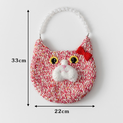 手作り 毛糸 刺繍 かぎ針編み ニート 手提げかばん ハンドバッグ