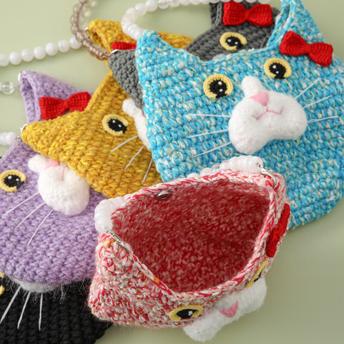 手作り 毛糸 刺繍 かぎ針編み ニート 手提げかばん ハンドバッグ