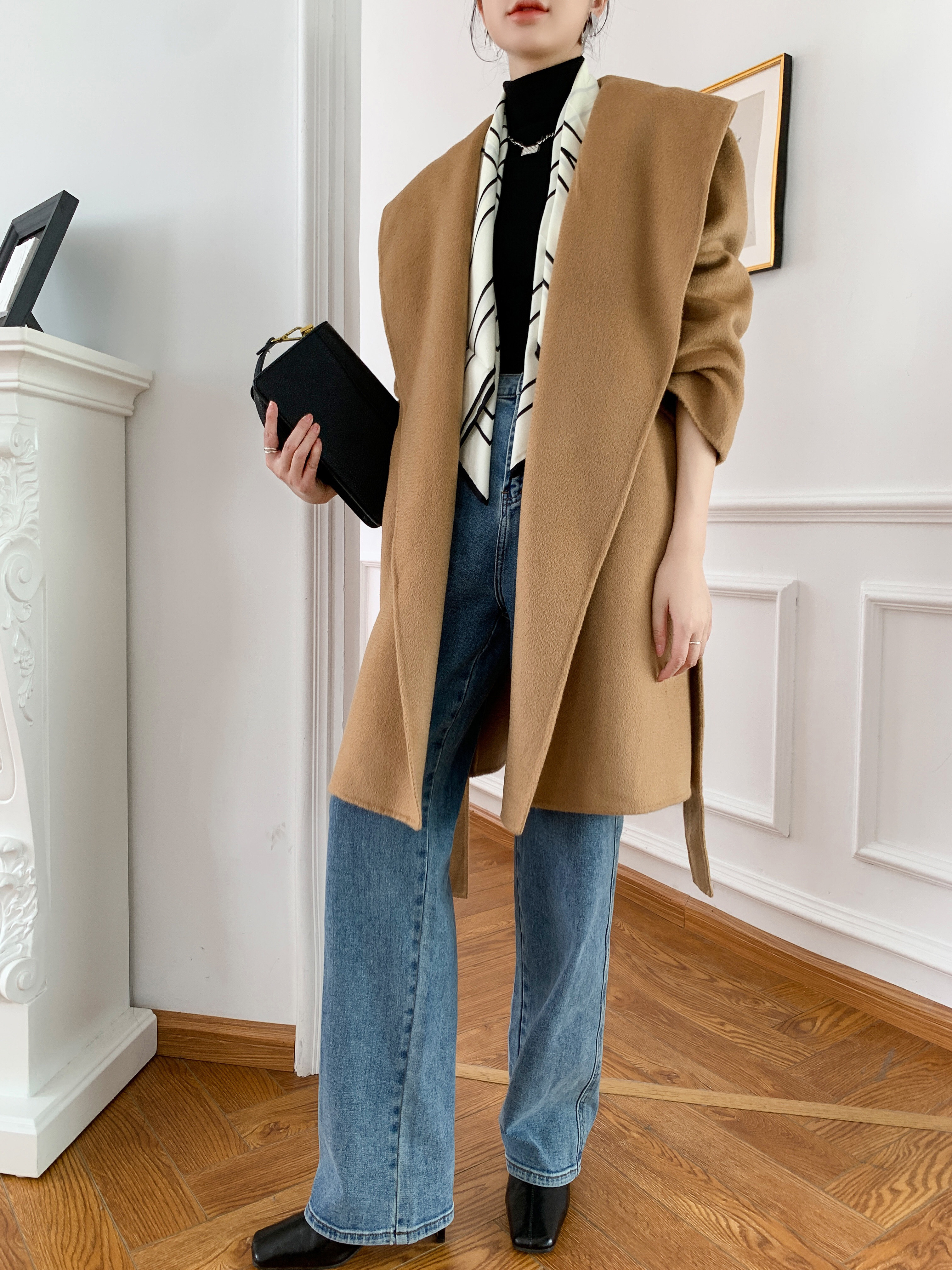 【全15色】【ウール100％】　優しい艶感あり　リバーシブル生地　手縫いコート☆オーダーメイド可