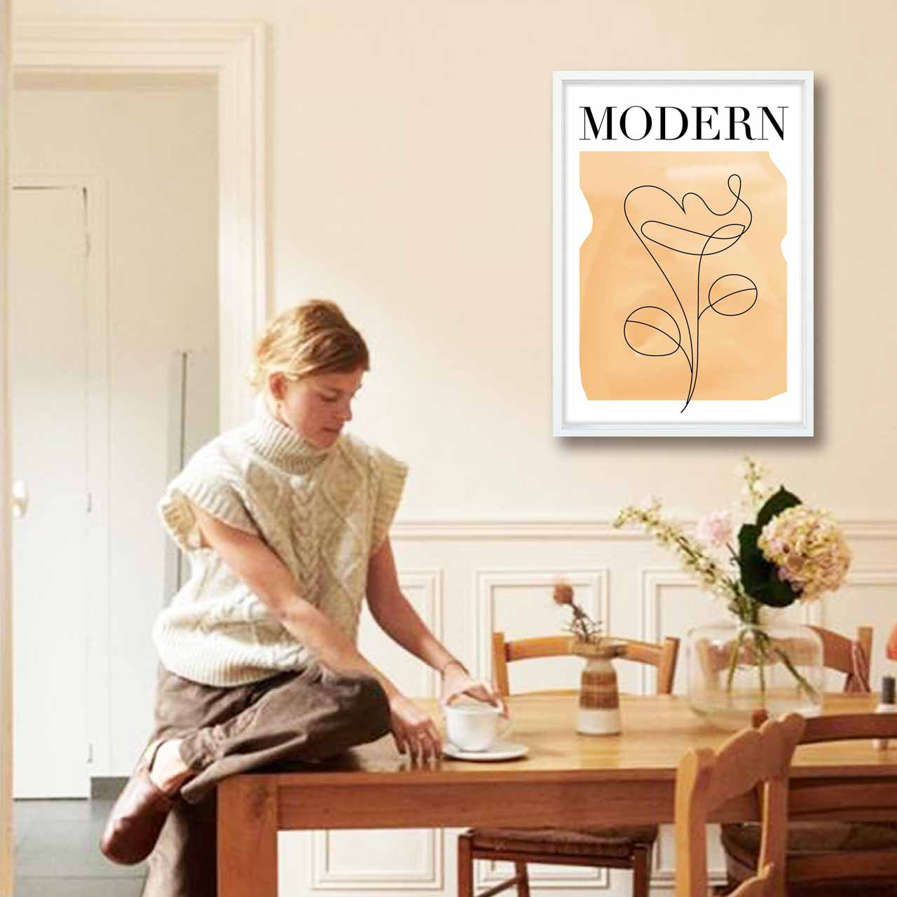 フラワーなライン　花　送料無料　お気に入り9600件突破　ポスター　アートポスター　アート/sei検索新着　1757