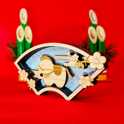 2026 お正月飾り 午年 ヒノキ 干支飾り《受注生産品》【送料込