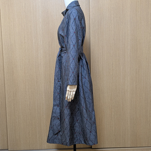 SOLD 着物リメイク ワンピース 大島紬 L〜LL ワンピース さらあお 通販