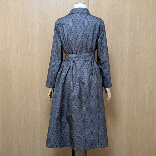 SOLD 着物リメイク ワンピース 大島紬 L〜LL ワンピース さらあお 通販