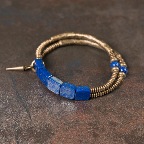 ◤ Refined ◢  青金石・黄銅 ラピスラズリ ブレスレット